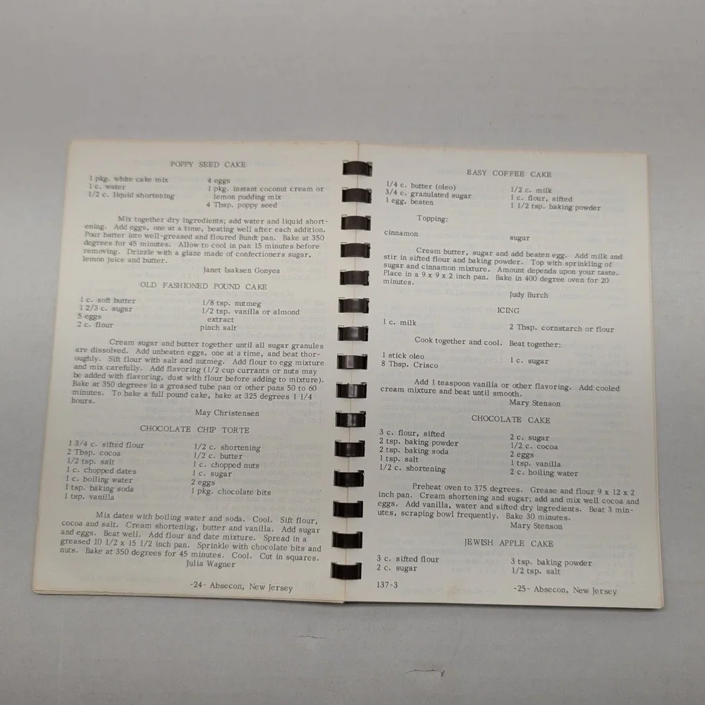 Our‎ Favorite Recipes Cookbook Reformation Lutheran Church Absecon New Jersey